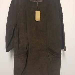 A.P.C. Brown Dress Shift Suede